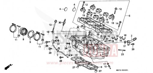 CYLINDER HEAD (REAR) VFR750RK de 1989